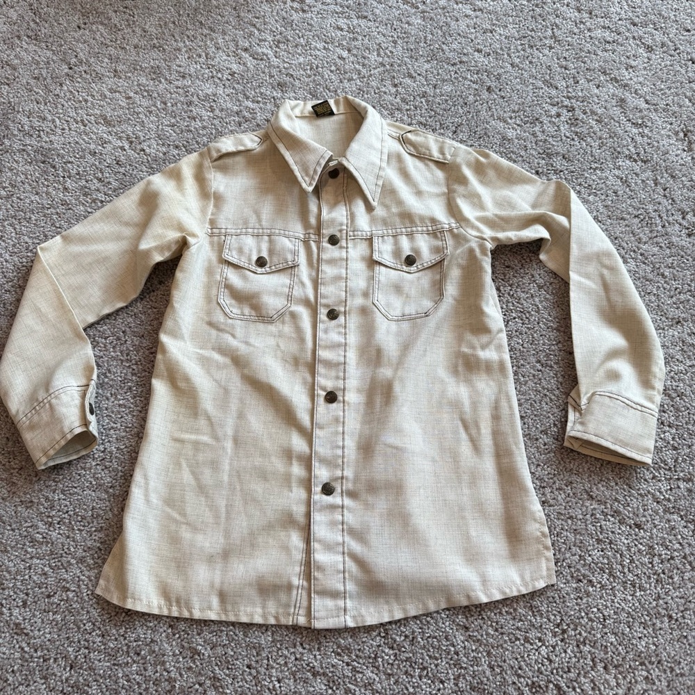 Vintage Beige Button Down Shirt
